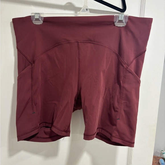 Lululemon Burgundy Biker Shorts - Picture 3 of 3